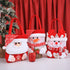 Set of 3 Christmas Fabric Gift Tote Bags  Santa, Snowman, and Reindeer Design