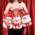 Set of 3 Christmas Fabric Gift Tote Bags  Santa, Snowman, and Reindeer Design