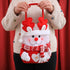 Set of 3 Christmas Fabric Gift Tote Bags  Santa, Snowman, and Reindeer Design