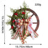 Decorative Wooden Wagon Wheel Wreath with Seasonal Flowers and Bows - Christmas Decorative Door Hanging 40CM