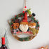 Rustic Christmas Wreath with Santa, Reindeer, and Snowman - Holiday Door Decoration