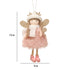 Winter Angel Ornament with Gold Glitter Wings and White Scarf - Christmas Tree Hanging Decoration 15*9 cm Pink colour 5 pieces