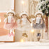 Winter Angel Ornament with Gold Glitter Wings and White Scarf - Christmas Tree Hanging Decoration 15*9 cm Pink colour 5 pieces