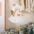 Gold and White Angel Ornament with Bells and Glitter Wings - Christmas Hanging Decoration 16*10*5cm  White colour 5 pieces