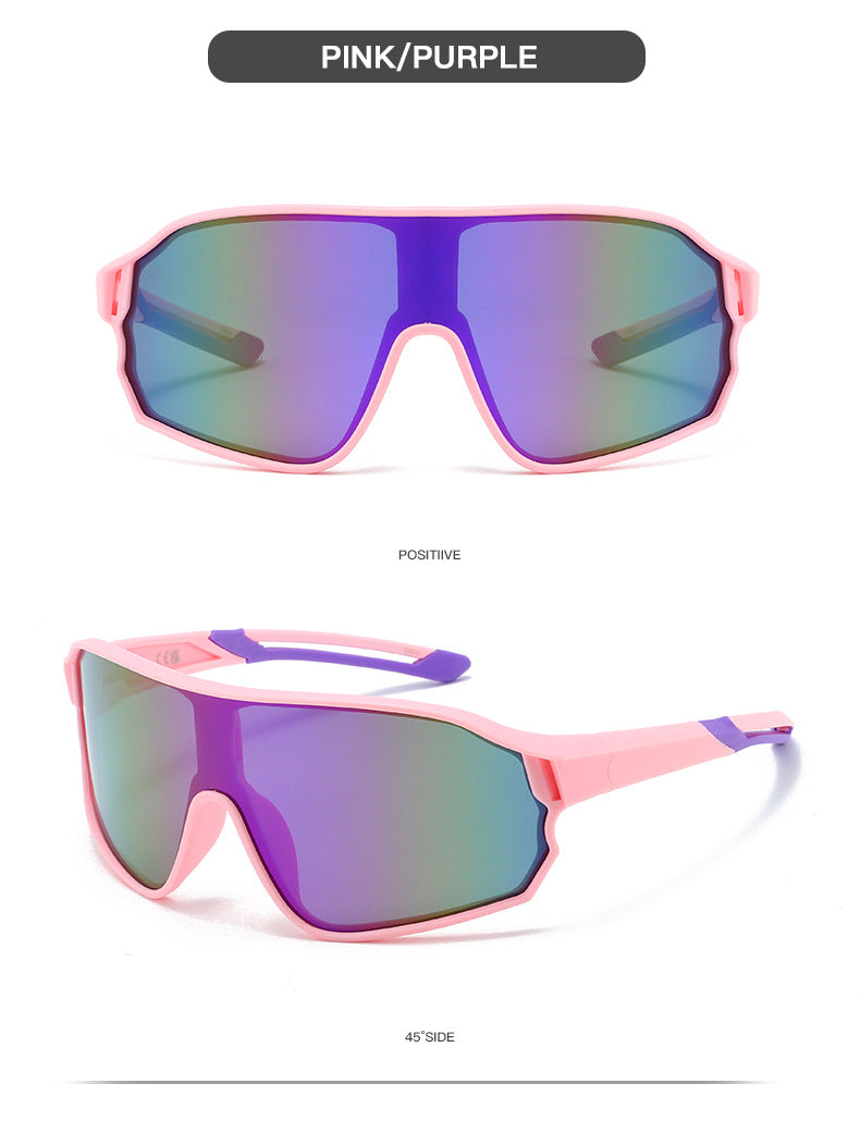 Fashionable Sports Sunglasses with Colorful Mirror Lenses - UV400 Protection for Cycling & Outdoor Activities  Pink