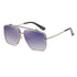 Outer Blue Square Sunglasses,Fashionable Men's Metal, UV400 Gradient Lenses for Timeless Style