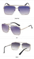 Outer Blue Square Sunglasses,Fashionable Men's Metal, UV400 Gradient Lenses for Timeless Style