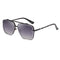 Black Grey Square Sunglasses,Fashionable Men's Metal, UV400 Gradient Lenses for Timeless Style