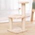 Cat Tree with Two Platforms, Scratching Posts, and Hanging Mouse Toy 40*15*20cm