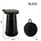 Portable Collapsible Telescopic Stool - Foldable, Lightweight, Adjustable, and Compact Camping Chair Black