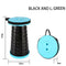Portable Collapsible Telescopic Stool - Foldable, Lightweight, Adjustable, and Compact Camping Chair Black-Light green