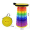Rainbow Telescopic Stool - Collapsible, Portable, Foldable, and Adjustable Compact Chair Yellow-Top