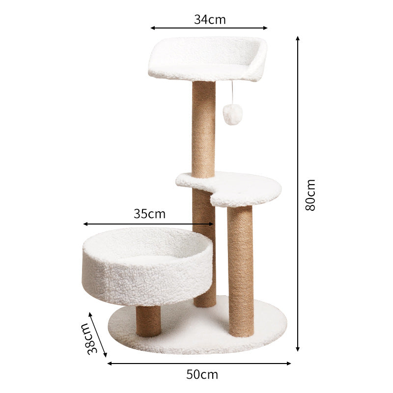 Modern Cat Tree Tower with Scratching Posts and Cozy Perches 50x38x80 cm