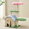Floral Cat Tree with Cozy Hideaway and Scratching Posts 55x38x92 cm