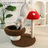 Mushroom-Themed Cat Tree with Cozy Bed and Scratching Post 48x48x58 cm
