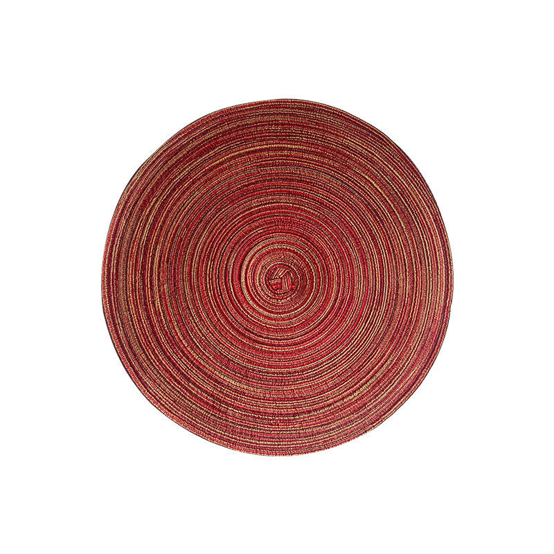 Round Woven Placemats -Colorful Braided Table Mats for Dining & Home Decor 11cm 10pcs Red