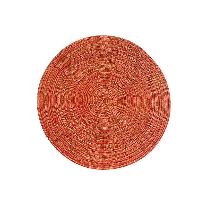 Round Woven Placemats -Colorful Braided Table Mats for Dining & Home Decor 18cm 10pcs orange