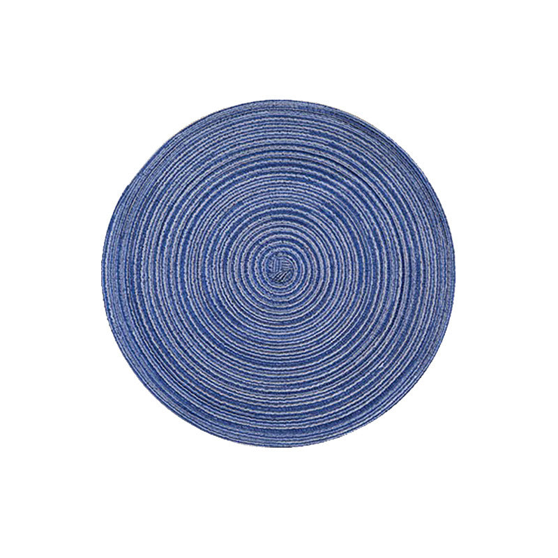 Round Woven Placemats -Colorful Braided Table Mats for Dining & Home Decor 30cm 10pcs Blue