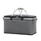 Insulated Picnic Basket with Aluminum Frame - Portable Collapsible Cooler Bag 18L 40*20*23cmGray