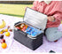 Insulated Picnic Basket with Aluminum Frame - Portable Collapsible Cooler Bag 18L 40*20*23cmNavy Blue