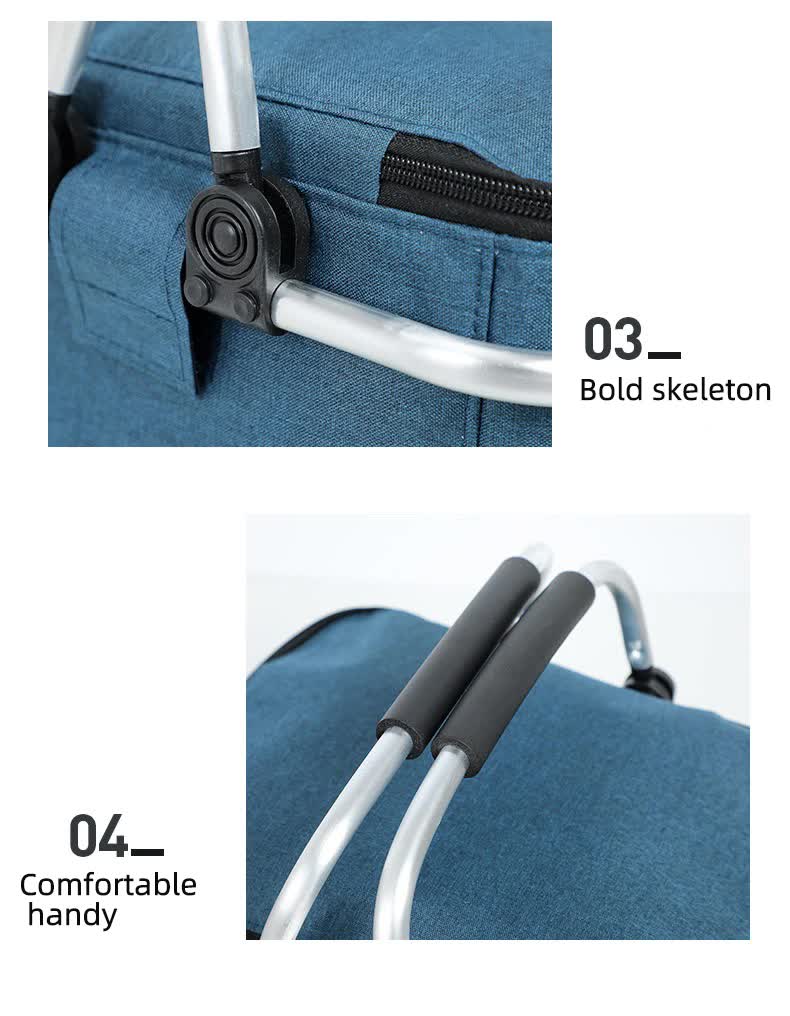 Insulated Picnic Basket with Aluminum Frame - Portable Collapsible Cooler Bag 18L 40*20*23cmGreen Leaf