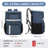 Insulated Cooler Backpack - Portable Outdoor Picnic and Beverage Bag with Bottle Opener Navy blue