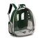Green Pet Carrier Backpack with Transparent Window 33*18*42cm