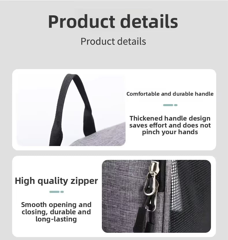 Blue 3-in-1 Pet Carrier: Rolling Backpack with Collapsible Design