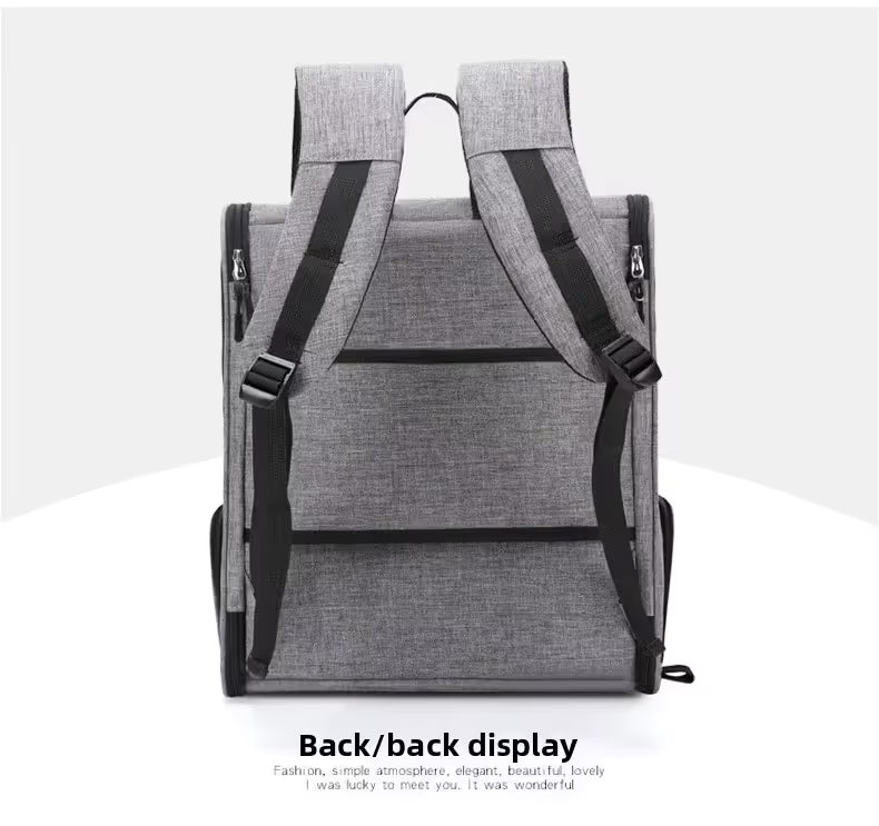 Blue 3-in-1 Pet Carrier: Rolling Backpack with Collapsible Design