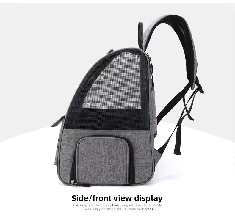 Blue 3-in-1 Pet Carrier: Rolling Backpack with Collapsible Design