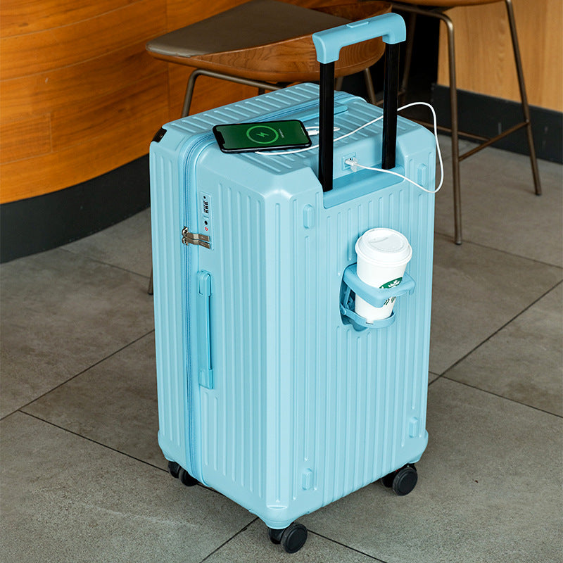 Smart Hard-Shell Luggage with USB Charging Port & Cup Holder - 20