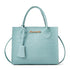 Elegant Crocodile Embossed Faux Leather Handbag - Blue Tote with Dual Handle for Women 20*16*9cm