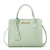 Elegant Crocodile Embossed Faux Leather Handbag - Green Tote with Dual Handle for Women 20*16*9cm