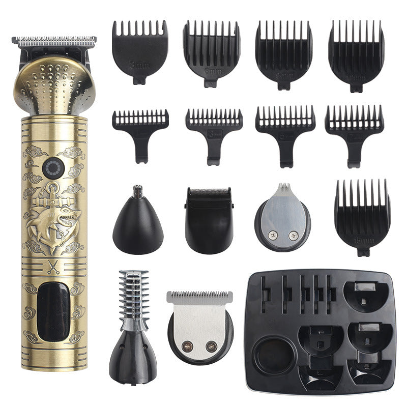 Vintage Electric Hair Trimmer & Multi-Grooming Kit with Multi-Length Attachments