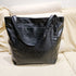 Vintage PU Leather Tote Bag - Stylish and Spacious Everyday Shoulder Bag  (Black)