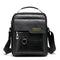 Men's Vintage Leather Shoulder Bag - Multi-Compartment Crossbody Messenger Bag 22cmL*8cmW*26cmHBlack