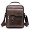 Men's Vintage Leather Shoulder Bag - Multi-Compartment Crossbody Messenger Bag 22cmL*8cmW*26cmHDark brown