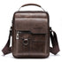 Men's Vintage Leather Shoulder Bag - Multi-Compartment Crossbody Messenger Bag 22cmL*8cmW*26cmHDark brown