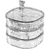 Elegant Crystal Stackable Jewelry Organizer with Bear Handle - 3-Tier Display Box for Accessories 13.4*13.4*14.2cm