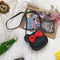 Adorable Bow Bear Crossbody Bag for Kids - Black  Shoulder Bag 18*17*8cm