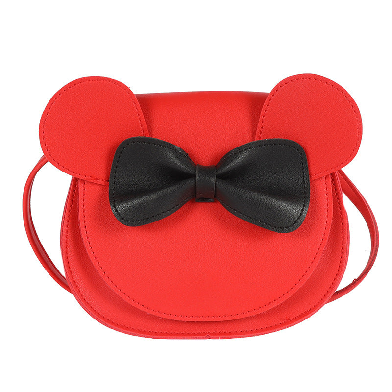 Adorable Bow Bear Crossbody Bag for Kids - Red Shoulder Bag 18*17*8cm