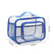 Clear PVC Tote Bag with Handle - Transparent Stadium-Approved Travel Organizer(Blue)