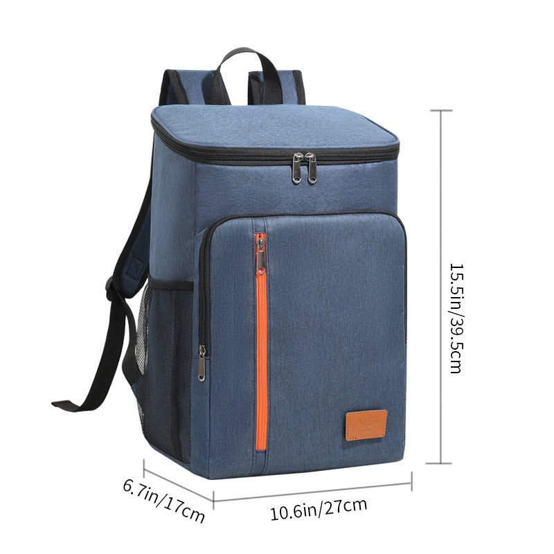 Insulated Cooler Backpack- Stylish Portable Fresh-keeping Picnic Outdoor Backpack and Travel Bag 18L Navy Blue