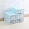 Stackable Transparent Shoe Storage Boxes with Heart-Shaped Handles Set of 5 31*20*12cm Blue