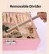 Luxury Jewelry Organizer Box - Elegant Multi-Compartment Storage Case (Pink)23*17*8.8cm