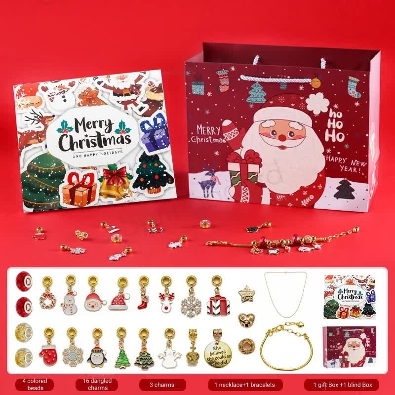 Santa's Charm Jewelry Advent Calendar - 24 Days of Holiday Surprises