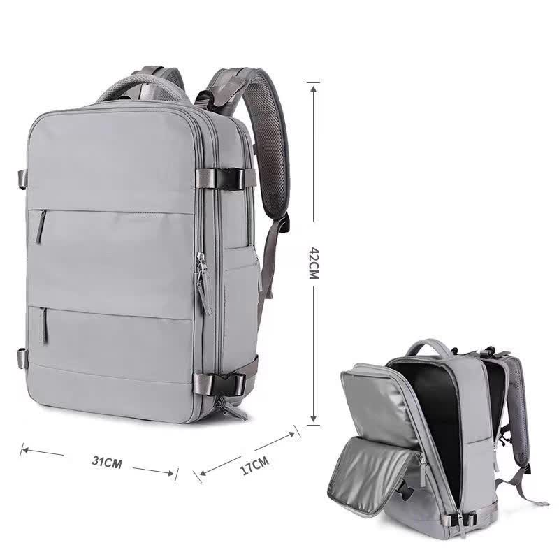 Multi-Compartment Travel Backpack with Shoe Storage and Wet-Dry Separation Gray31cmL*17cmW*42cmH