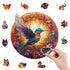 Round Hummingbird Wooden Puzzle - Vibrant Floral Design (S-paper box-H159)