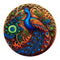 Round Peacock Wooden Puzzle - Intricate Nature-Inspired Art Puzzle(S-paper box-H162)