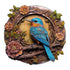 Bluebird Wooden Puzzle - Circular Nature-Inspired Art PuzzleS-paper box-H184